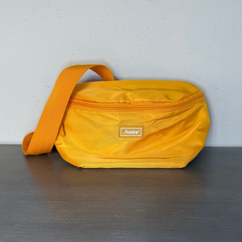 The Foldie Yellow Fanny Pack Crossbody Bag RFID Protection Travel Security